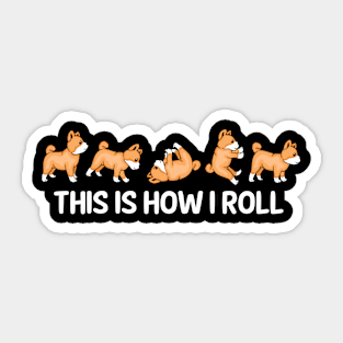 This Is How I Roll Kids Cute Shiba Inu Dog Sticker